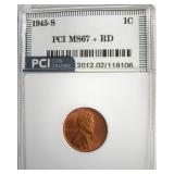 1945-S Cent MS67+ RD LISTS $850