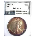 1990 Silver Eagle MS70 LISTS $3850