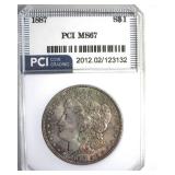 1887 Morgan MS67 LISTS $1700