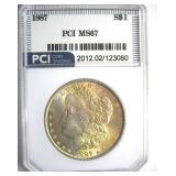 1887 Morgan MS67 LISTS $1700