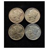 Mercury Dimes 4 Hi Grade