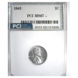 1943 Cent PCI MS67+