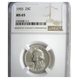 1955 Quarter NGC MS65