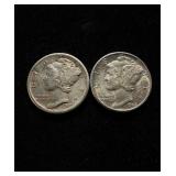 Mercury Dimes 2 Hi Grade