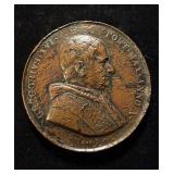 1815 Large Papal Medal Shining Light Rough Rare
