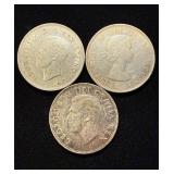 1941,50,53 Canada 50 Cent Silver Group of 3