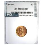 1955-S Cent MS68 RD LISTS $10000