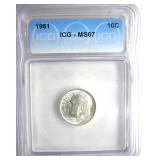 1961 Dime ICG MS67