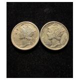 Mercury Dimes 2 Hi Grade