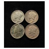 Mercury Dimes 4 Hi Grade