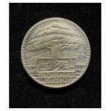 1936 Lebanon 25 Piastres Rare