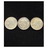 WW2 .925 Silver Ch BU Struck by US Mint 3pcs