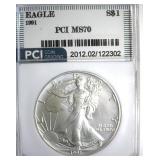 1991 Silver Eagle MS70 LISTS $1550