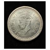 1944 Indian British 1 Rupee Silver UNC