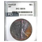 1987 Silver Eagle MS70 LISTS $1000