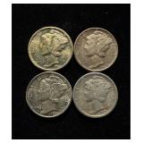 Mercury Dimes 4 Hi Grade