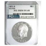 1971-S Silver Ike PR70 DCAM LISTS $475