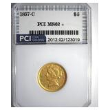 1857-C Gold $5 MS62+ LISTS $37500