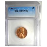 1957-D Cent ICG MS67 RD LISTS $400