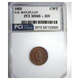 1853 CWT PCI MS63+ BN G.B. Mcclellan