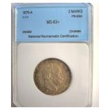 1876-A 2 Marks NNC MS63+ Prussia