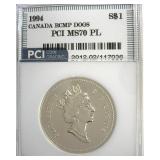 1994 S$1 Dog Sled PCI MS70 PL Canada