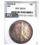 1994 Silver Eagle MS70 LISTS $11000