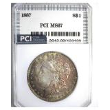 1887 Morgan MS67 LISTS $1700