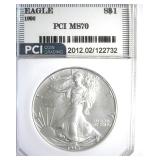 1992 Silver Eagle MS70 LISTS $1350