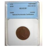 1773 Farthing NNC MS65 BR Great Britain