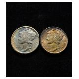 Mercury Dimes 2 Hi Grade