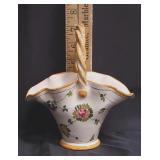 Italian Pottery Hand-painted Centerpiece Basket