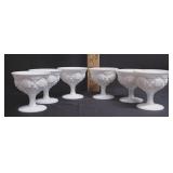 Vtg Westmoreland Milk Glass Old Quilt Goblets