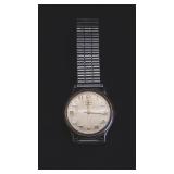 Vtg Timex Q Quartz Wristwatch Silvertone