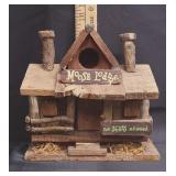 Decorative Wood 'Moose Lodge' Log Cabin Birdhouse