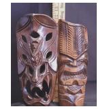Hand-carved Wooden Tiki Masks