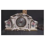 Vtg Lanshire Electric Porcelain Mantel Clock