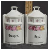 1920/30s German Porcelain Rice/Barley Canisters