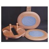 Longaberger Blue Easter Bunny Pottery Insert/Lids