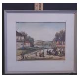 Vtg  Jean Fous French provincial Village Print