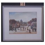 Vtg  Jean Fous French provincial Village Print