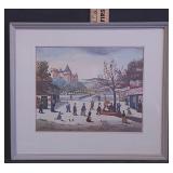 Vtg  Jean Fous French provincial Village Print