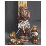1950s Artmar Japan Redware Poodle Figurines