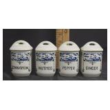 Vtg Ceramic Czechoslovakia Spice Jars