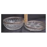 Vtg 1960s Cut Crystal Silver Plate Rim Bowls