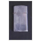 1992 Zippo Silver Tone Striped Lighter