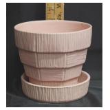 1950s  McCoy Pottery Basketweave Pink Planter