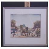Vtg  Jean Fous French provincial Village Print