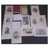 Lot of vintage Dickens Prints and Other Literature