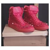 J75 by Jump Soros Red High-top Spiked Sneakers